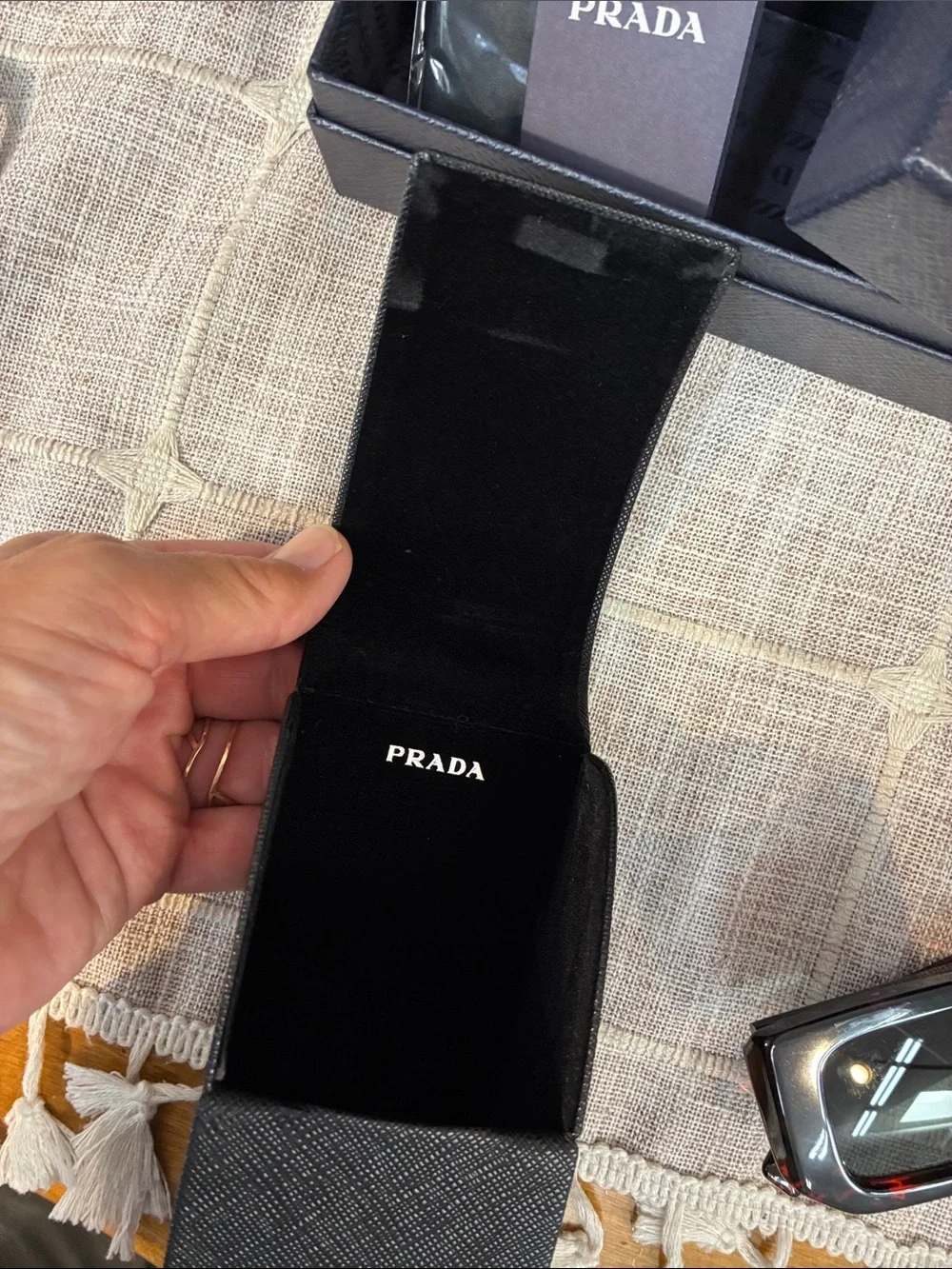 Authentic Prada SPR 06YS Rectangular Tortoiseshell Sunglasses - Black and Brown - Picture 6 of 8